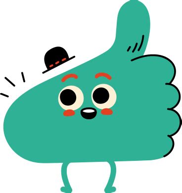 Personaje Verde Pulgar Hacia Arriba Con Sombrero Png Svg