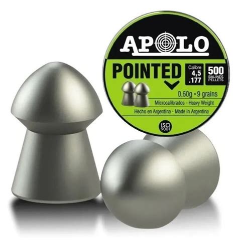 Balines Apolo Pointed Cal 4 5 Mm Lata 500 Microcalibrados Triestina