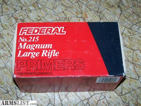 ARMSLIST For Sale FEDERAL 215 MAGNUM LARGE RIFLE PRIMERS