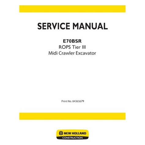 Manual De Servicio En Pdf De La Excavadora De Orugas New Holland E Bsr