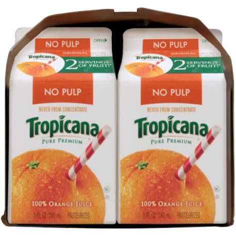 Tropicana® No Pulp Orange Juice, 6 ct / 8 fl oz - Kroger