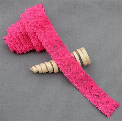 Yards Hot Pink Elastic Lace Stretch Lace Elastic Trim Elastic