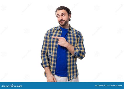 Dexterous Smart Well Groomed Brunette Brutal Man With A Beard In A