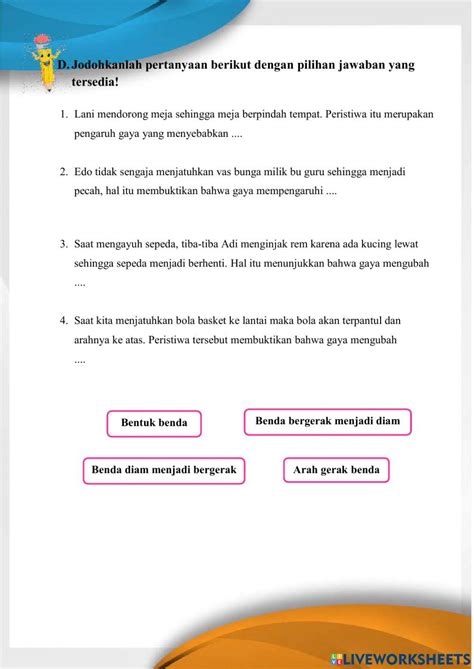 Tema 8 Subtema 3 Pembelajaran 1 Worksheet Live Worksheets