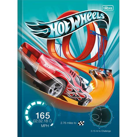 Caderno Brochura Capa Dura Universitário Hot Wheels Folhas Pacote unidades Sortido