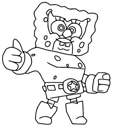 Coloring Page Brawl Stars Spongebob Squarepants Spongebob El Primo