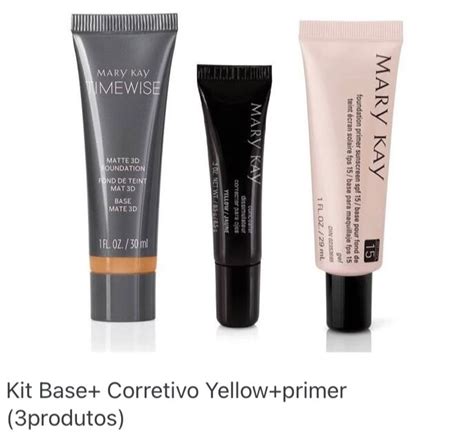 Kit Top Base Timewise 3d Corretivo Yellow Primer Maquiagem