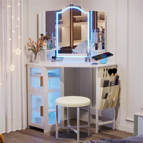 Lvsomt Vanity Avec Miroir Et Lumi Res Coiffeuse De Maquillage Avec