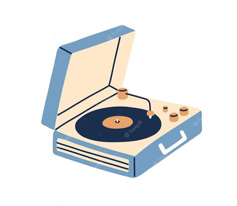 Vintage Vinyl Player Vector Illustration Clip Art Image Royalty Clip