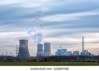 atomic station germany nuclear power plant stock photo