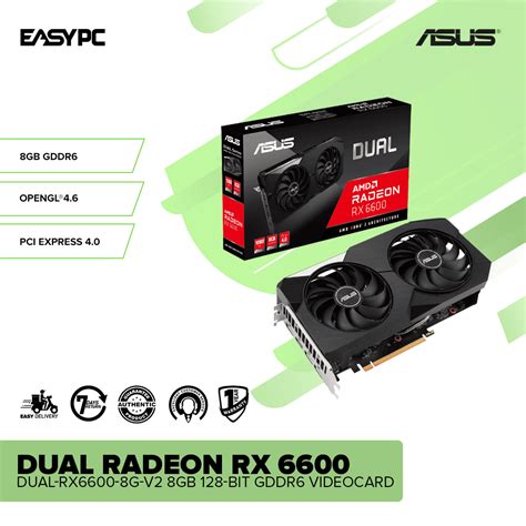 ASUS Dual RX 6600 DUAL-RX6600-8G-V2 8GB 128-bit GDDR6 Videocard – EasyPC