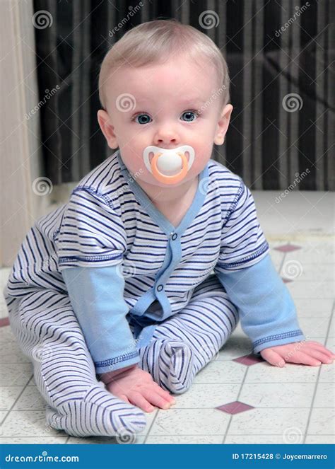 Baby And Binky Stock Photo Image Of Contact Hair Blue 17215428