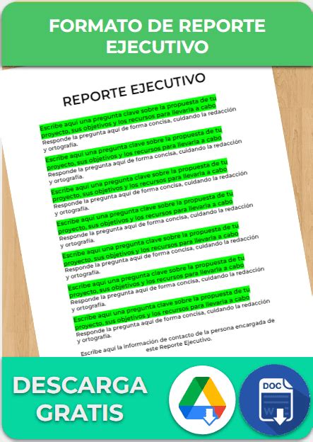 Reporte Ejecutivo Ejemplos Formatos Word Excel