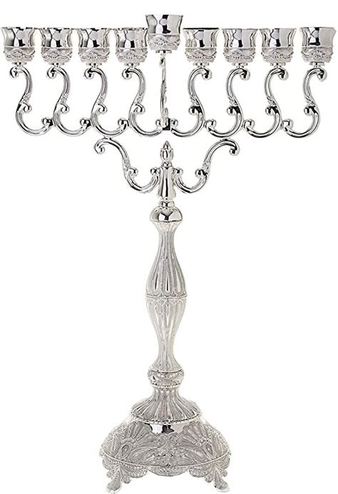 Legacy Judaica Silver Plated Tall Menorah For Chanukah Stainless