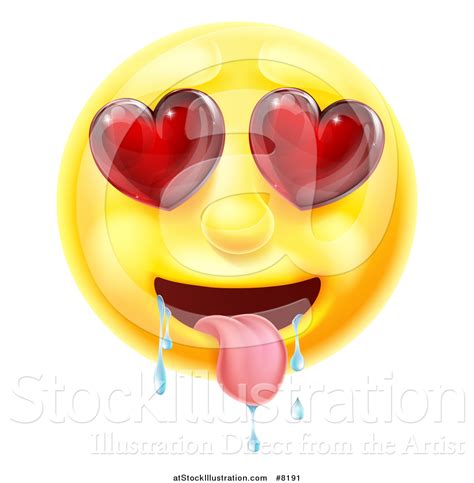 Vector Illustration Of A D Lusting Yellow Male Smiley Emoji Emoticon