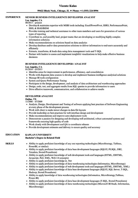 Developer Analyst Resume Samples Velvet Jobs