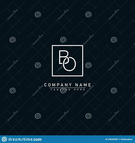 Initial Letter Bo Logo Minimal Monogram Logo Cartoon Vector