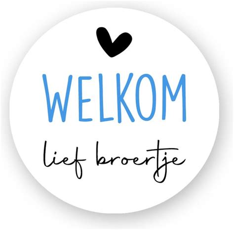 25x Sluitsticker Welkom Lief Broertje Blauw 40 Mm Geboorte