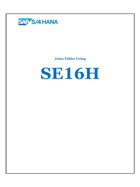 Sap Se16h Pdf