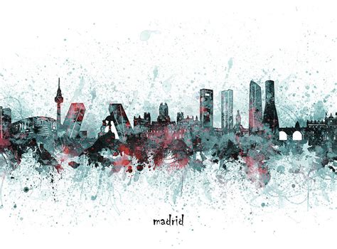 Madrid Skyline Artistic V2 Digital Art By Bekim M Fine Art America