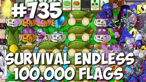 Plants Vs Zombies Survival Endless Flags Part