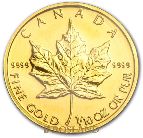 1 10 Unze Goldmünze Kanada Maple Leaf 2005