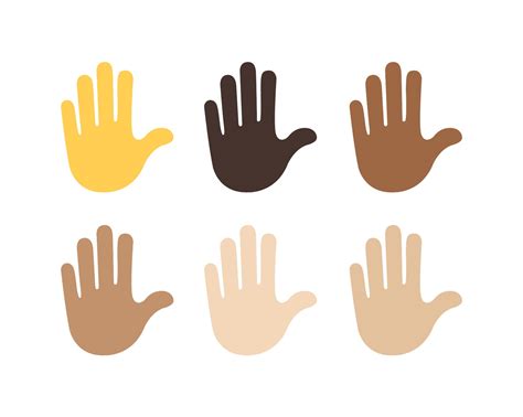 Vector Set of Raised Hand Emoji With Skintones Svg Jpg - Etsy