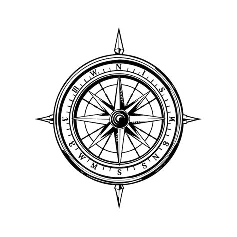 Black And White Compass Design Premium Ai Generated Vector