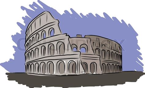 Vector Sketch Colosseum Italy Stock Vector Colourbox