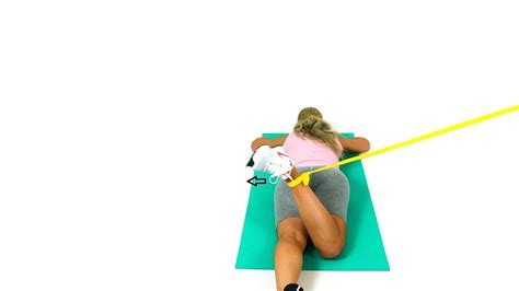 Hip External Rotation Band Prone Exercise Youtube