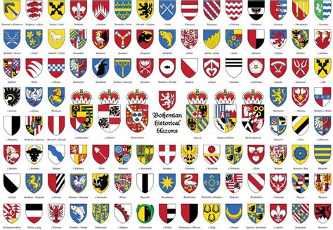 Bohemian Historical Blazons, Czechs Coat Of Arms, Stock Illustration ...