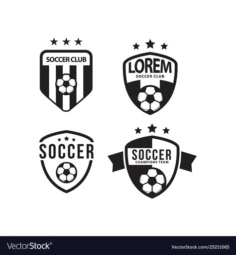 Soccer Club Logo Set Template Design Royalty Free Vector