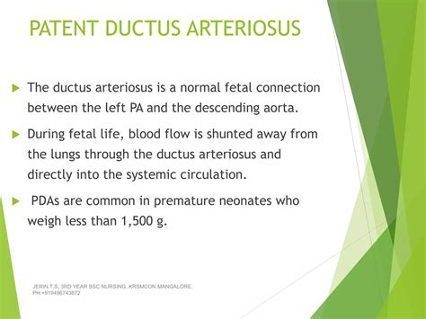 Patent Ductus Arteriosis Ppt Ppt