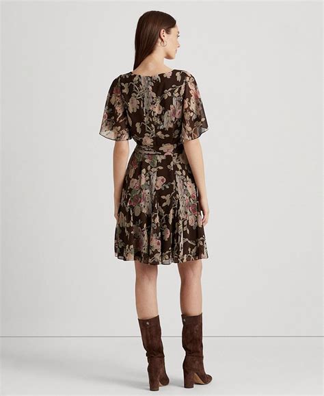 Lauren Ralph Lauren Floral Crinkle Georgette Surplice Dress Macys