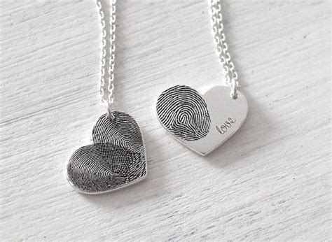 14k Gold Fingerprint Necklace Unique Sympathy Gift In Solid Gold