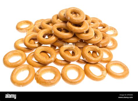 Many Bagels On White Background Stock Photo Alamy