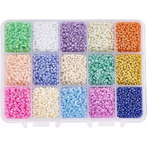 PandaHall Elite 19500pcs 15 Couleurs Perles De Rocaille En Verre 2mm