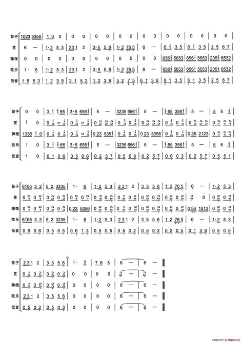 紫竹调（器乐小合奏总谱）（张竞祖改编配器）西瓜克星个人制谱园地中国曲谱网