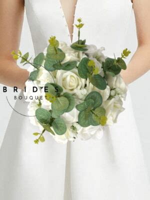 Artificial Wedding Flowers Rose Eucalyptus Bridal Bouquets