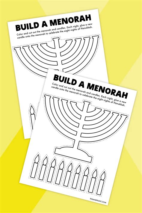 Free Printable Build A Menorah Craft Pjs And Paint