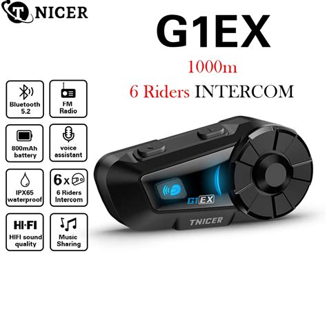 Tnicer G Ex Motorcycle Bluetooth Headset Helmet Intercom Riders