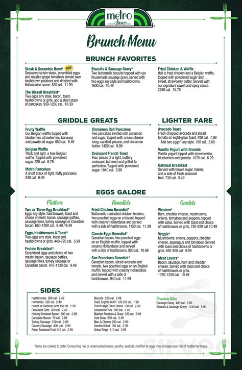 Metro Diner Menu In Wilmington Delaware Usa