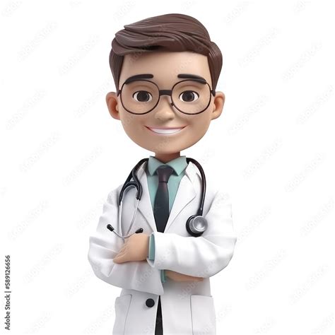 Young smiling man doctor, medical specialist Medicine concept. Cute 3d ...