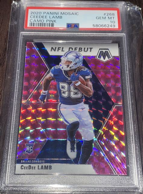 2020 Mosaic Rookies Pink Camo Prizm CeeDee Lamb 268 PSA 10 GEM MT