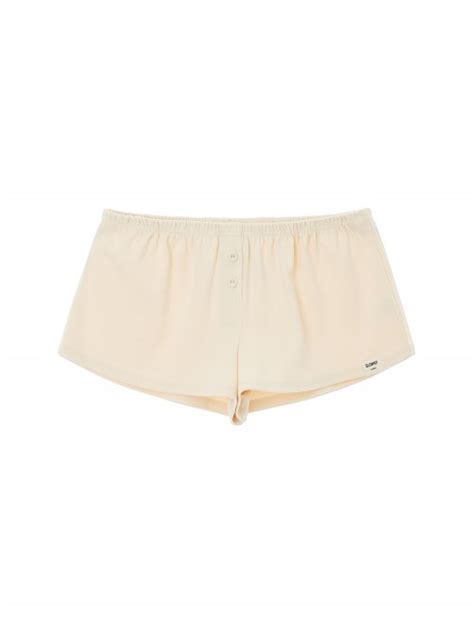 MUSINSA GLOWNY BUTTON FLY MINI SHORTS IVORY