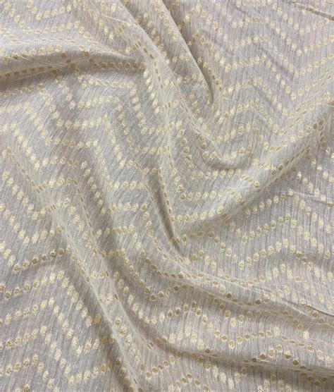 Chanderi Fabric Banarasi Chanderi Jacquard Dyeable Zari Fabrics