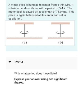 Answered A Meter Stick Is Hung At Its Center From A Thin Wire It Is