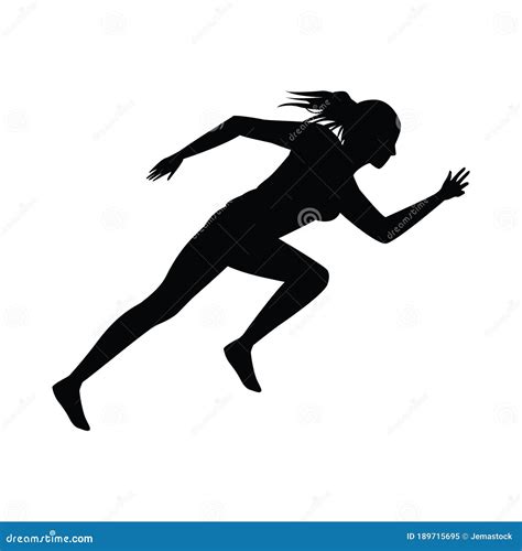 Silueta De Una Mujer Atl Tica Corriendo Ilustraci N Del Vector