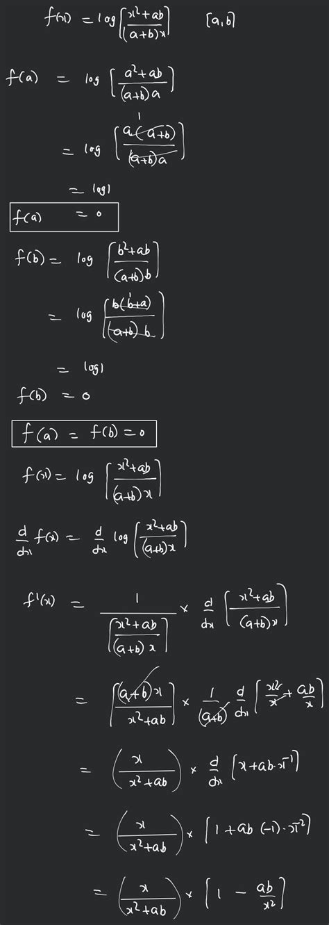 Examples Of Rolle Theorem Verification Of Log Function Filo