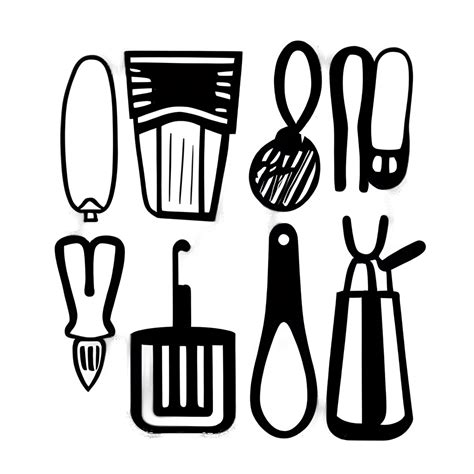 Kitchen Utensil Collage Outline · Creative Fabrica